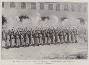 The Funeral of the late Prince Alfred of Saxe-Coburg-Gotha at Schloss Friedenstein, the Farewell Volley by William Barnes Wollen